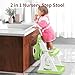 Potty Training Seat, Upgrade 2 in 1 Potty Training Toilet for Toddler, Toddler Toilet Seat for Boys Girls with Support Bar, Anti-Slip Pad and Step Stool (Green)