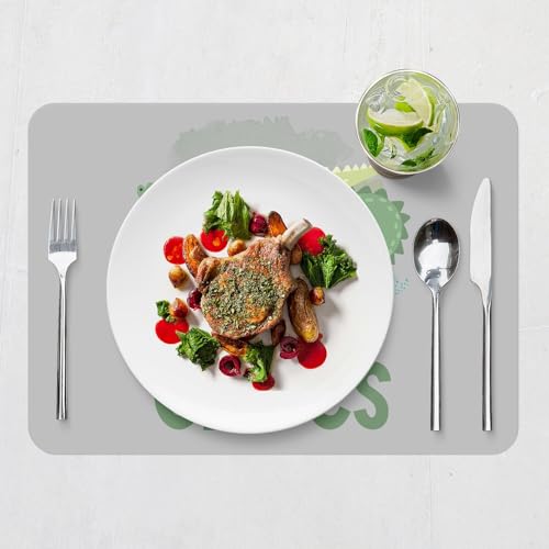 Sets de table souples dessous en liège napperons gris grand format protège table crocodile