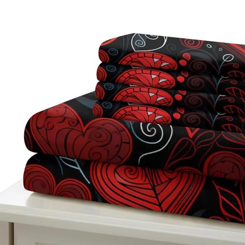 Housse de couette Cœurs 3D en microfibre haute densité résistante lit 135x200 - 7