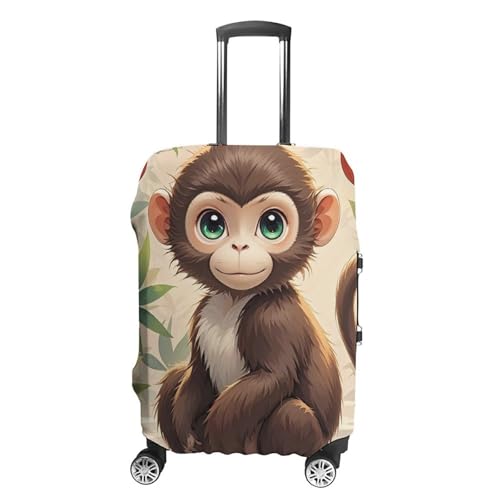 Carry on Luggage Cover Chinese Style Monkey Suitcase Covers for Luggages Tsa Approved Travel Luggage Sleeve Protector Elastic Suitcase Protector Anti-Scratch Washable Fits 19-30 Inch Case -L