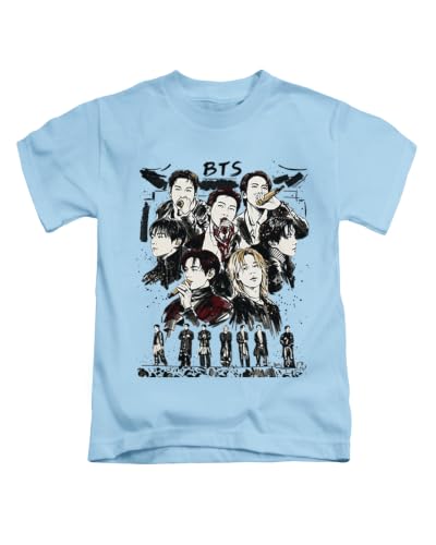 Image of New Spirit Original Korean k Cool Cute BTS Graphic Fun pop jhope Jimin rm Funn Tee T-Shirt Funny Unisex T Shirt Top Sky Blue
