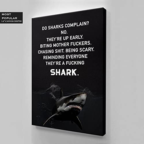 Panneau Hustle et affiche requin : impression sur toile dure Be Humble - 7