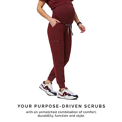 Figs Zamora Jogger Maternity Scrub Pants For Women - Burgundy, Xs #TOP6