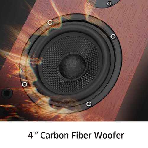 Image of 40W*2 Passive Bookshelf Speakers for Record Players and Home Theater Systems, Midrange and High-Frequency Stereo Speakers, Indoor Rear Surround Speakers, Requires a Receiver or Amplifier, (Brown)