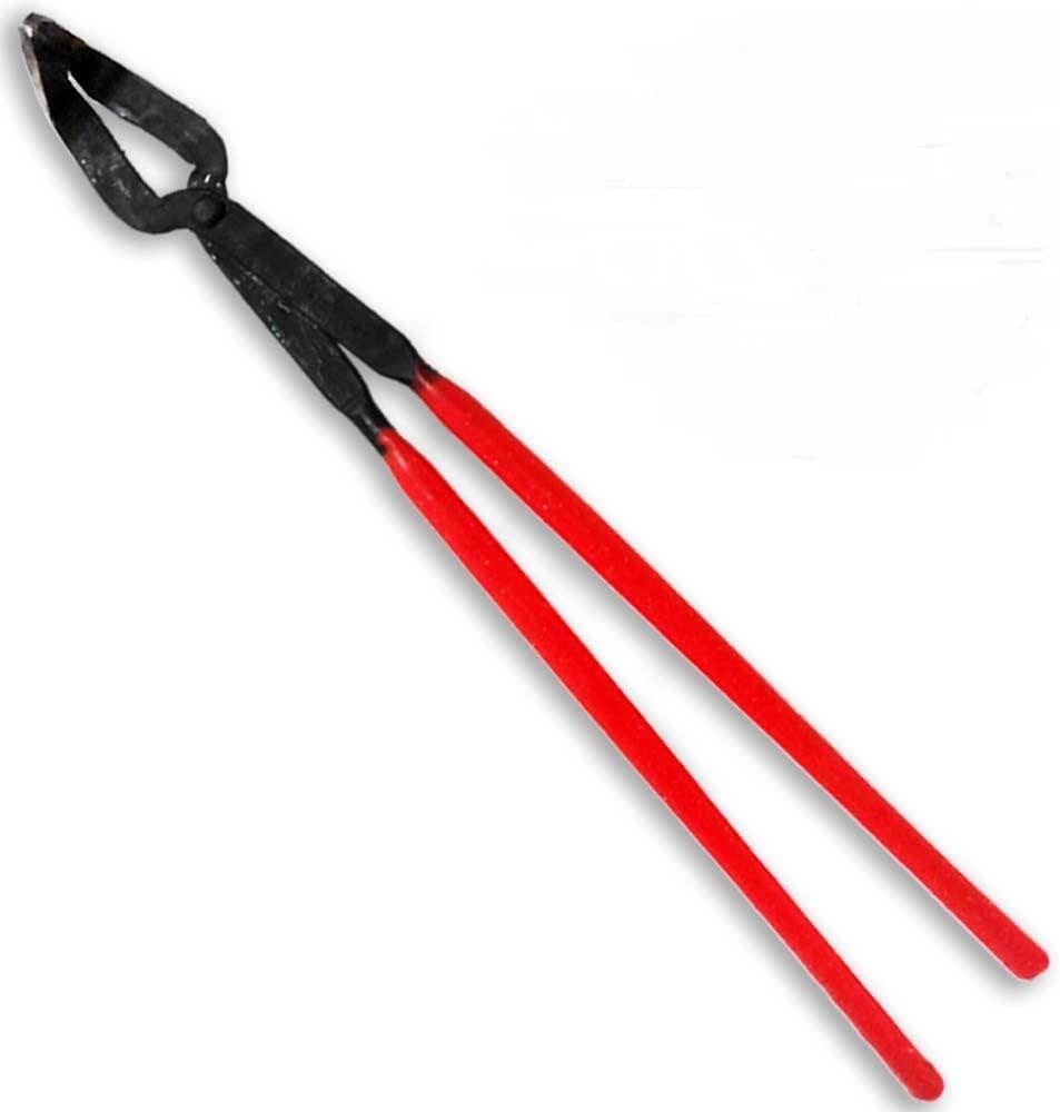 14" (35.6 cm) Crucible Tongs | Curved Tips for Secure Grip | Heavy-Duty with Heat-Resistant Rubberized Handles | Ideal for Molten Metal Handling