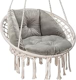 SuperKissen24. Cojín para sillón Colgante, Silla Colgante, cojín Redondo con Fibra de Silicona, cojín para Columpio Colgante de Tela de Terciopelo, para Interior y Exterior, cojín Decorativo para