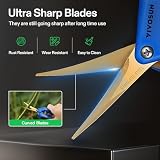VIVOSUN Gartenschere 17cm Pflanzenschere mit Ergonomischen Griffen Ernteschere Grow Schere Trimmschere mit Titan-Antihaftbeschichtung & Gebogene Klinge für Pflanzen,1 Pack Blau