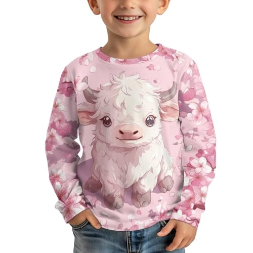 Image of Long Sleeve Shirts for Girls Winter Tops 3-16t Cartoon T Shirts for Fall Clothes