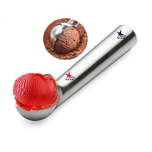 Image of Nutristar Stainless Steel Ice Cream Scoop, Ice Cream Serving Spoon Scooper, Length 8 Inches, Width 1.5 Inches, Height 1 Inches