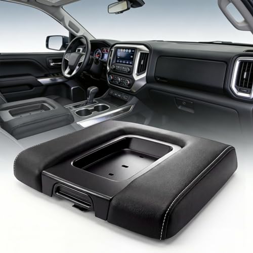 LEO SYNERSTAR Front Seat Center Console Armrest Lid Black Compatible with 2014-2019 Chevrolet Chevy Silverado Suburban Tahoe GMC Sierra Yukon XL Escalade Replaces 22881398