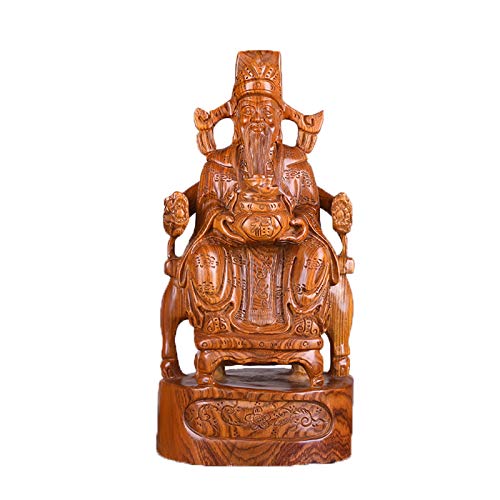 Statue de Bouddha en acajou sculpté main pour la richesse