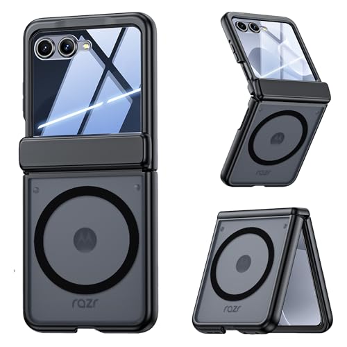 Tieeyivv Magnétique Coque pour Motorola Razr 70/60/50 5G Cover avec MagSafe Silicone Souple + Transparent Acrylique Housse Protégé Téléphone Etui Case...