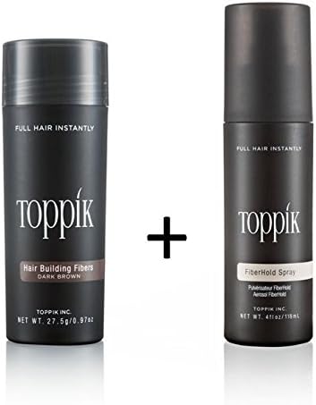 TOPPIK SET 27,5 g. Haarvezels + TOPPIK Fixier Spray 118ml. Haarverdichting strooihaar – voordeelaanbieding!, kleur: roestbruin (Auburn)