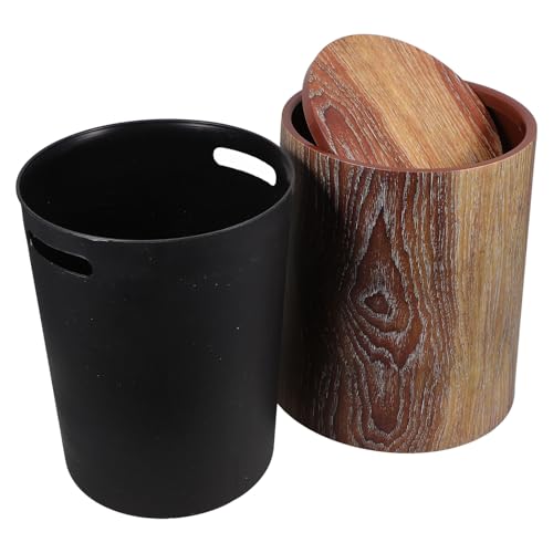 Caneca de basura cilíndrica ligera color marrón claro