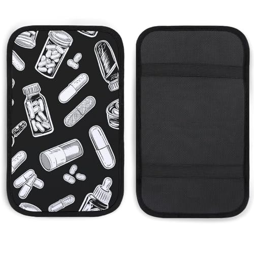 Bottles and Plaster Car Armrest Cover Universal Auto Center Console Pad Car Armrest Set Box Cover Protector for Most Vehicle, SUV, Truck, One Size