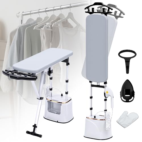 Cobuy Standing Garment Steamer with Dry Ironing, 2000W Powerful Steamer for Clothes with with Flat & Slant & Hanging Iron Options,3 Steam Modes, 25s Fast Heat-Up, Self-Cleaning, 2.2L Water Tank