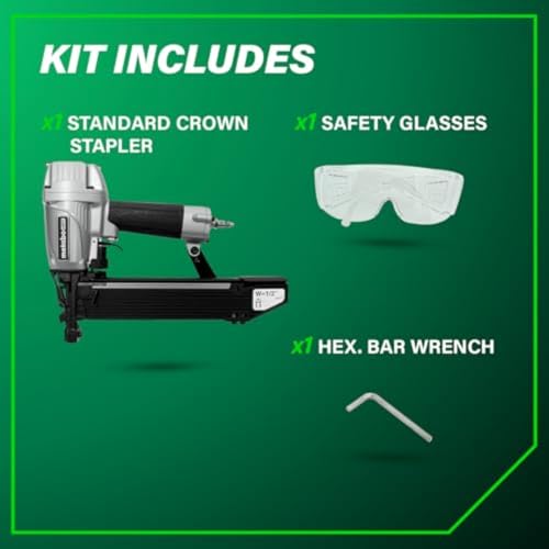 Metabo HPT ½-Inch Standard Crown Stapler | Pro Preferred Brand of Pneumatic Nailers | 16 Gauge | Accepts 3/4-Inch to 2-Inch Staples | Ideal for Insulation, Sheathing, & Subfloor Installation | N5010A thumbnail 5