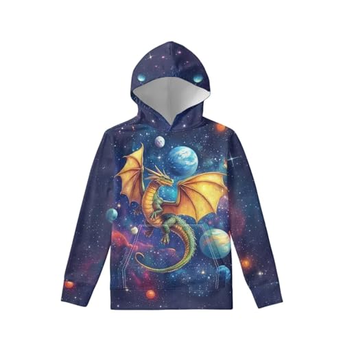 Image of WELLFLYHOM Boys Hooded Sweatshirts Hoodie Pullover Cool Graphic Crewneck Blouses Size 6-16