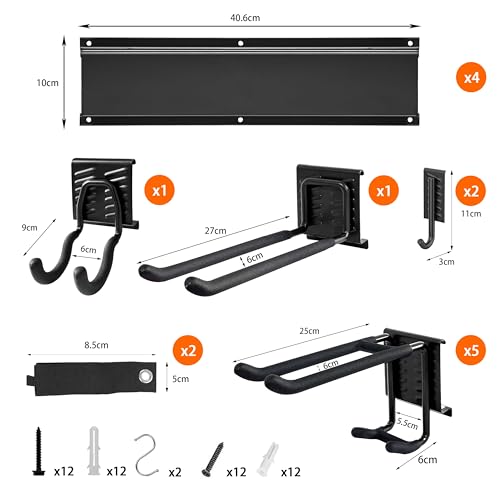 Mimoke Wandhalterung für Garage und Garten – platzsparende und robuste Lösung zur Aufbewahrung von Gartengeräten und Werkzeugen