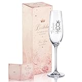 Bliceon Calice da champagne per il 18° compleanno per ragazze, con confezione regalo, 18 bicchieri personalizzati per ragazze, migliore amica, sorella, figlia, prosecco AMD spumante, 200 ml
