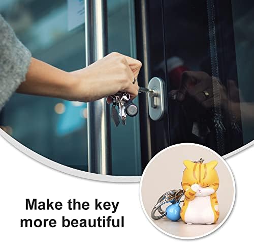qirunQR Cat Keychain Cat Keyring Lucky Kitten Key Chain for Women Men Teen Girls Cat Lovers
