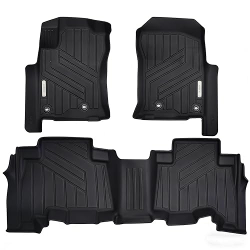 XTWEEX All Weather Floor Mats for Toyota 4Runner 2013-2024 & Lexus GX460 2014-2023 TPE Car Mat Full Set Front & Rear 3PCSCustom Fit Floor Liners- Anti-Slip Waterproof Odorless Easy Clean - Black