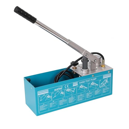 KATSU Druckprüfungspumpe Wasserpumpen, Manuell Handbetrieben Hydraulisch 12L 0-50Bar Leckagetester für die Inspektion der Installation von Heiß- und Kaltwasserrohrsy Stemen 318923
