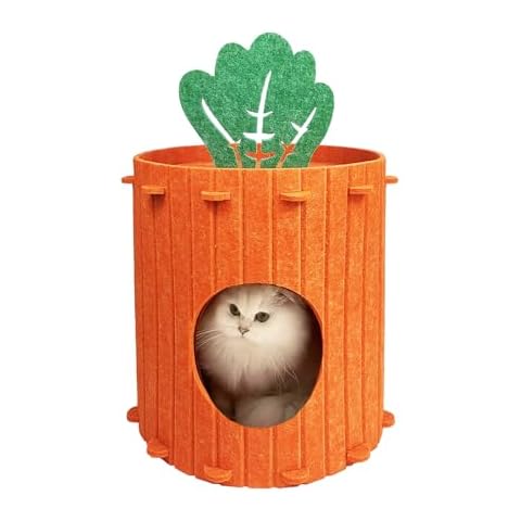 Sirvarni Cat Bed for Indoor Cats Cat House Cave Beds & Furniture Cute Condos Clawsable Felt Cat Hideaway for Kittens Kitty Pets Cover