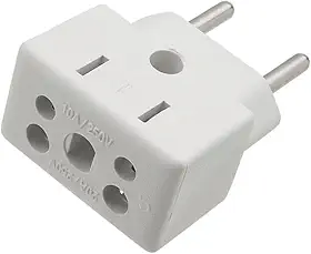 Conjunto 3 Adaptadores De Tomada 10A 20A Bivolt Universal Padrão Novo NBR14136 Para Eletrodomésticos