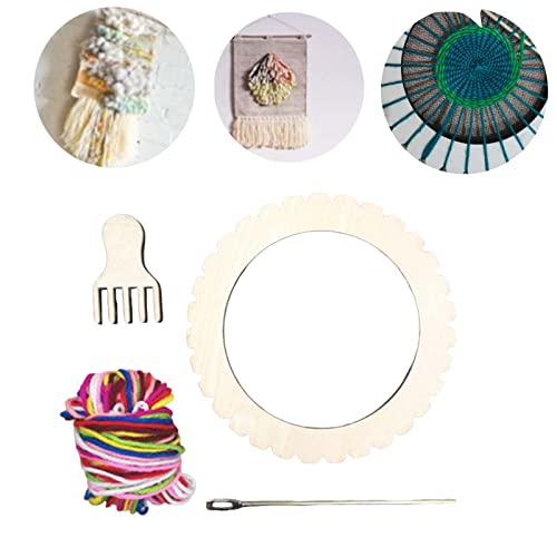 Shamjina Wooden Small Weaving Loom Kit Diy Tapestry Handmade Weaving Machine Household With Weaving Pin Mini Loom For Kindergarten Adult Children, Round S #TOP1