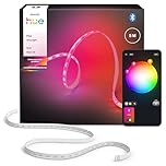 Philips Hue Flux 5m LED Light Strip, 1200 Lumens, Vibrant Colours, Flexible Interior Lighting, Chromasync Colour Mixing, RGBWWIC, Cuttable, Expandable, Reusable, App and Voice Control