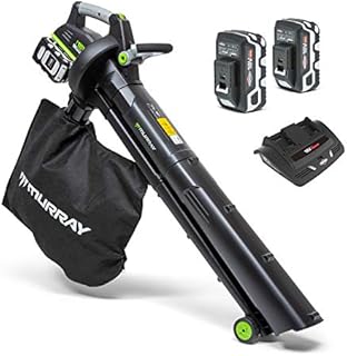 Murray IQ18LBVK Dual 18V (36V) Li-Ion Cordless Leaf Blower Vacuum Kit, Powered by Briggs & Stratton, 247 km/h Air Velocity Brushless Motor, 45L bag, Incl. 2x5.0Ah Batteries & Charger 5 Years Warranty