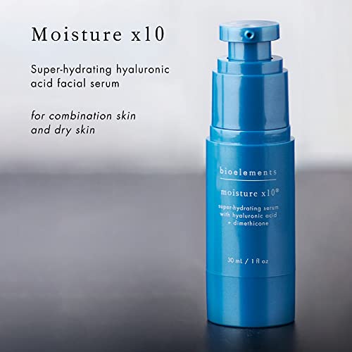 Bioelements Moisture X10 - 1 Fl Oz - Super-Hydrating Hyaluronic Acid Facial Serum - For Dry & Combination Skin Types - Vegan, Gluten Free - Never Tested On Animals #TOP1
