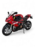 Easy Toys Modèle moto compatible avec BMW S 1000 RR   Modèles moto à l'échelle 1:12 avec béquille   modèle kit jouet   modélisme statique de collection (rouge)