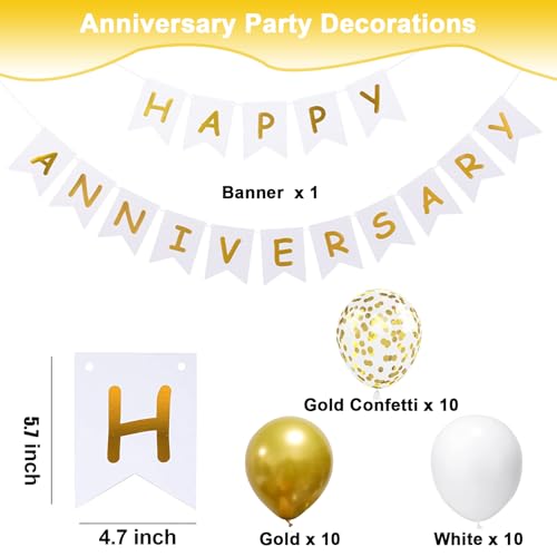 Image of Happy Anniversary Banner Valentines Day Wedding Party Decorations Love Party and Background Indoor Outdoor Decorations (Banner Balloon)