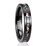 ❤ Verarbeitung: In der eleganten Außenbreite von 4 mm und die beiden Streifen um die Oberfläche sind poliert und in schwarz bekleidet, somit Ihr Charme cool erweitert werden kann.