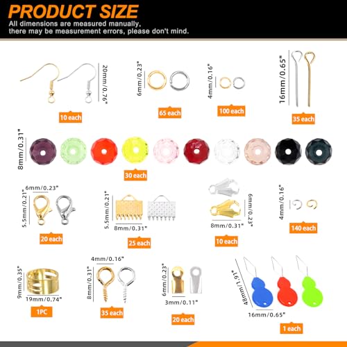 Rustark 1251Pcs Jewelry Making Supplies Kit W Jewelry Pliers, Jewelry Wires, Crystal Glass Beads, Jewelry Findings - Image 2