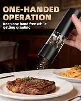 Electric Salt and Pepper Grinder Set Rechargeable, Automatic Salt and Pepper Shakers Mill Refillable, One Hand Operation Adjustable Coarseness, Kitchen Gadgets — image 2