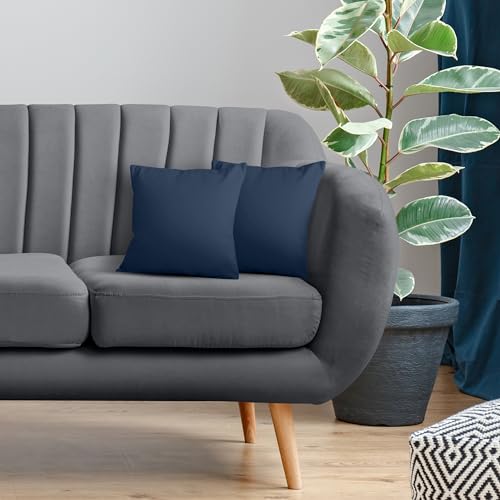 Utopia Bedding 16x16 Pillow Inserts, Set of 2, Navy – Indoor Decorative Throw Pillows for Bed, Sofa & Couch – Soft, Supportive & Fluffy Cushion Inserts