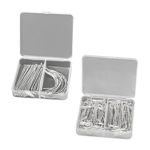HOODANCOS 170pc Set Wig Making Needles T-pins Curved Straight Pins for Blocking Crafting Stainless Steel Includes 38mm 51mm