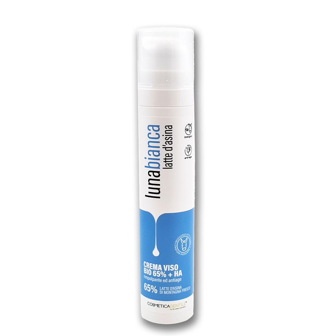 Crema viso al latte d’asina e acido ialuronico Lunabianca, rassodante e rimpolpante (1 x 50 ml)