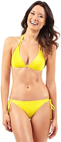 Voda Swim Women's Envy Push Up Double String Bikini Top S Yellow