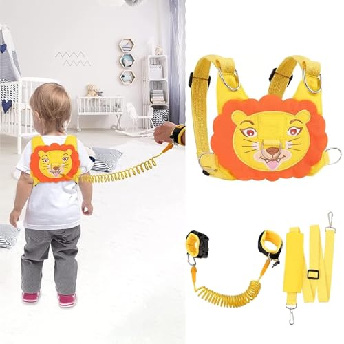 YTACREA Lion Harnais de Sécurité pour Enfants Laisse de Sécurité pour Promenade Sangle Anti-perte Sangle Pour Bébé Tout petit Marche Lien de Poignet de Ceinture Sangle Réglable Harnais Laisse