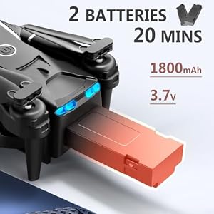 FLYVISTA Cool Mini Drone with Camera for Kids Adults Beginners, 1080P FPV Camera Remote Control Drone for Kids with 2 Batteries, One-Click Take Off/Landing, Altitude Hold, Headless Mode, 360° Flips, 3-Gear Speeds , Emergency Stop, Toys Gifts for Adults Beginner and Kids — photo 5 of 6