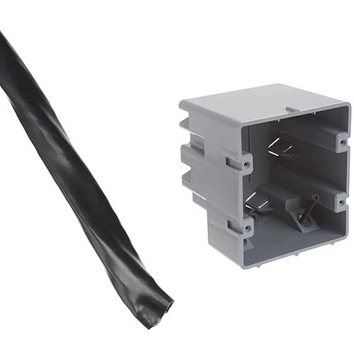 Woods 63950032 - Cable CU SIMpull NM-B trenzado negro de 50 pies 63 y Southwire MSB2G Caja de dispositivos de dos bandas con profundidad ajustable,