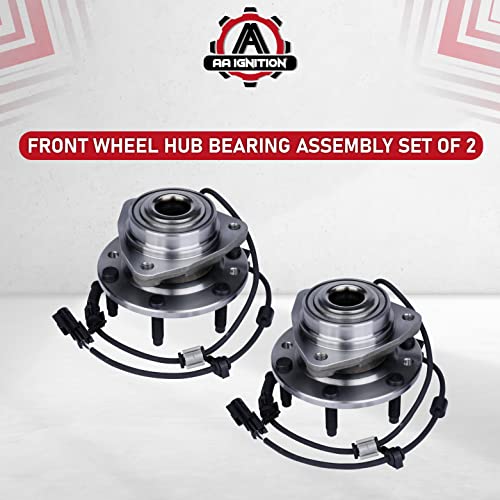 Image of Replacement Front Wheel Hub Bearing Assembly Set of 2 - Compatible with Chevy, Buick, GMC Vehicles - Rainier, SSR, Trailblazer, Envoy, Bravada, 9-7x - Replaces 951-056, 12413037, 15130858, 513188