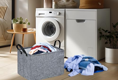 Image of Rec Box Hamper Storage Basket Collapsible Organizer Bin Gift Shelf Baskets for Home and Kitchen Storage