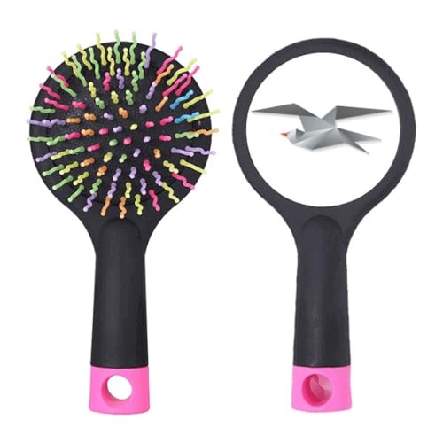Brosse à cheveux démêlante au design origami corbeau géométrique chic