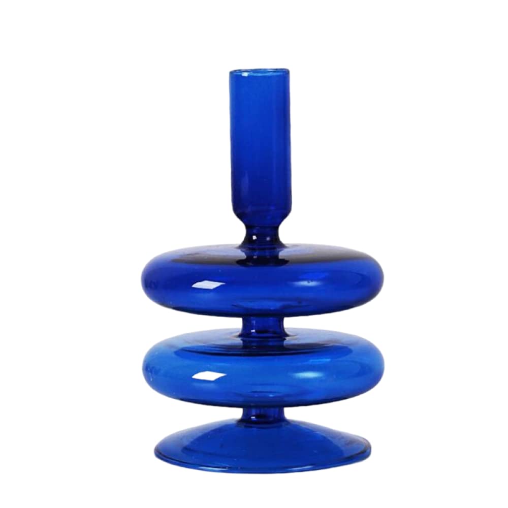 ZZTWER candlesticks candelabra Glass Candle Holder，Home Decor Vase Candlestick Holders Wedding Decoration Modern Art Decoration Party Dinning Ornaments fireplace decor candle holders