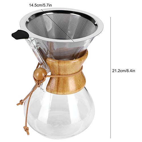 Cafetera para Verter, Gotero de Café Reutilizable, Cafetera de Goteo Resistente a Altas Temperaturas con Filtro de Acero… - Imagen 5